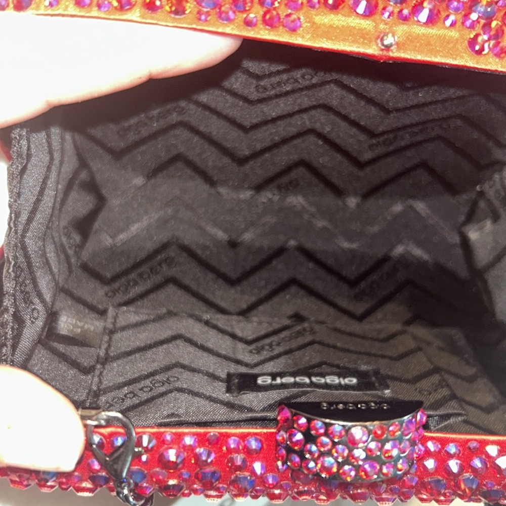 OLGA BERG Casey Hot Fix Crystal Clutch - Fuchsia - Picture 8 of 13
